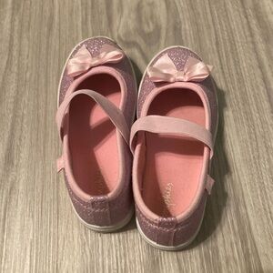 Kids Brand: Comphies pink glitter slide ons